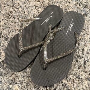 Black Glitter Flip Flops Old Navy